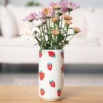 Ceramic Strawberry Vase | Whimsical Table Centerpiece & Summer Home Decor
