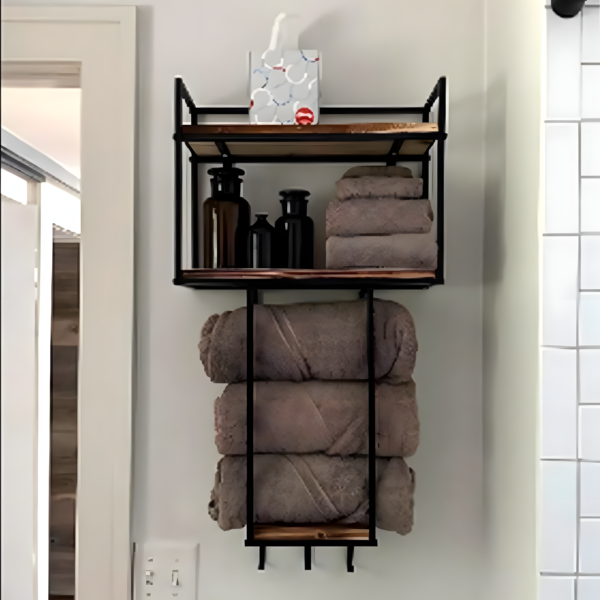 Space-Saving Wall Mounted Towel Rack for Bathroom & Small Spaces