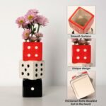 Dice Ceramic Vase - Funky Geometric Home & Bar Decor for Flowers - Image 3