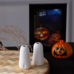 Set of 5 Ghost Ceramic Bud Vases | Halloween Decor & Gothic Wedding Favors - Image 4