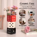 Dice Ceramic Vase - Funky Geometric Home & Bar Decor for Flowers - Image 4