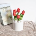 White Ceramic Tulip Vase - Modern Home Decor for Tables, Shelves & Gifts - Image 4