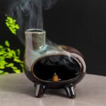 Handcrafted Ceramic Palo Santo Burner with Green Glaze | Ash Catcher Bowl for Sage & Incense - Image 4