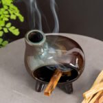 Handcrafted Ceramic Palo Santo Burner with Green Glaze | Ash Catcher Bowl for Sage & Incense - Image 5