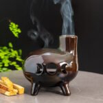 Handcrafted Ceramic Palo Santo Burner with Green Glaze | Ash Catcher Bowl for Sage & Incense - Image 6