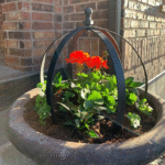Large Round Black Metal Garden Trellis | Outdoor Climbing Plant Support & Decor