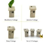 3-Piece Ceramic House Bud Vase Set | Mini Centerpieces for Flowers & Table Decor - Image 3